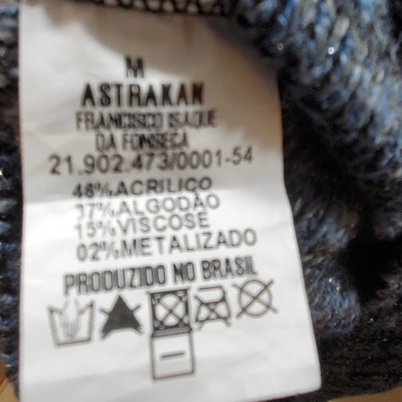 Anthropologie  x‎ ASTRAKAN Blue Herringbone Sweater Mini Dress Tunic Size Medium - Picture 4 of 5